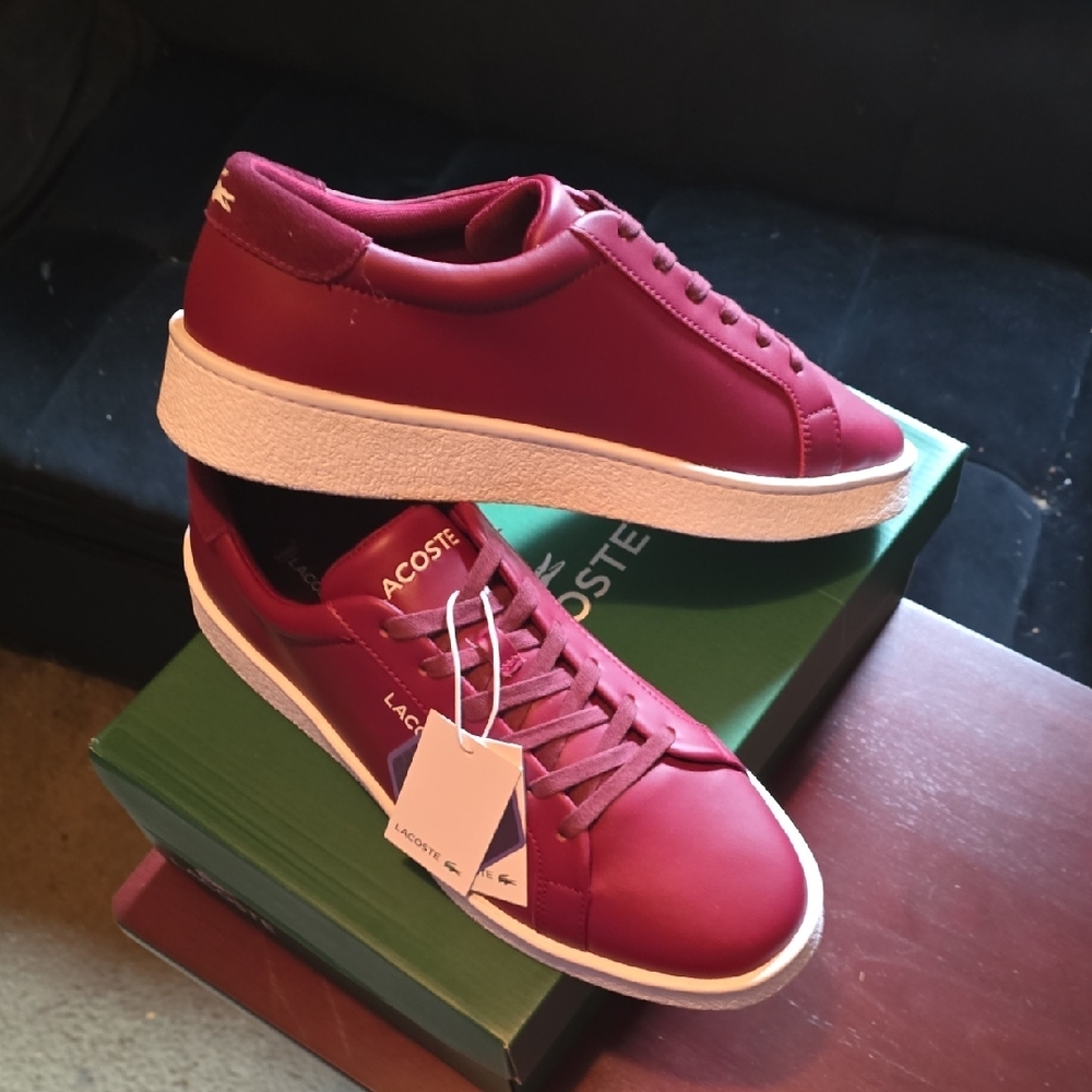 Lacoste Men's Burgundy Sneakers - Picture 2 of 13